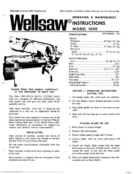 Wellsaw 1000