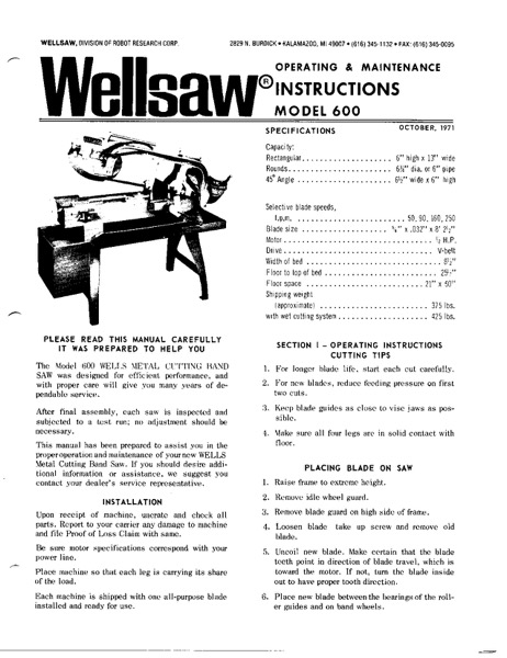 Wellsaw 600