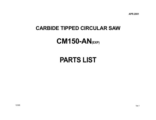 Band Saw Manual Amada CM150-AN(EXP) April-2001-sn-10700001-001