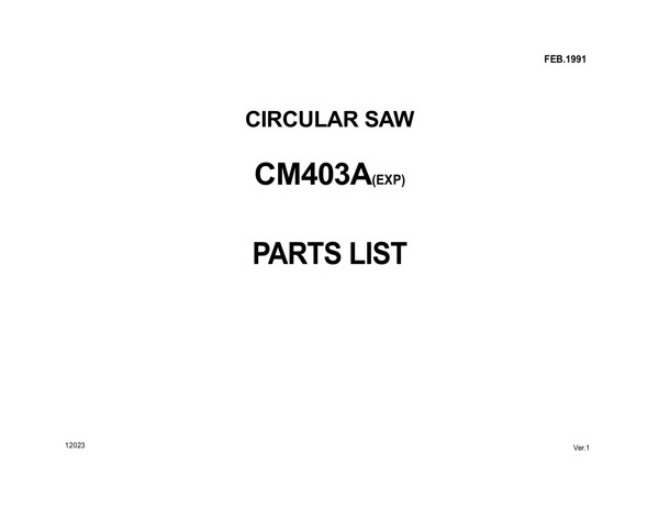 Band Saw Manual Amada CM403A(EXP) Feb-1991-sn00113095