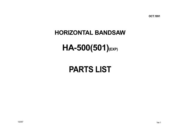 Band Saw Manual Amada HA500