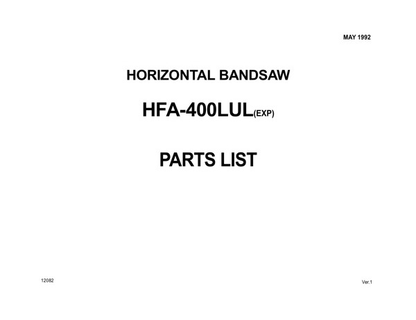 Band Saw Manual Amada HFA-400LUL
