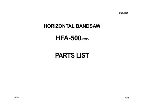 Band Saw Manual Amada HFA-500