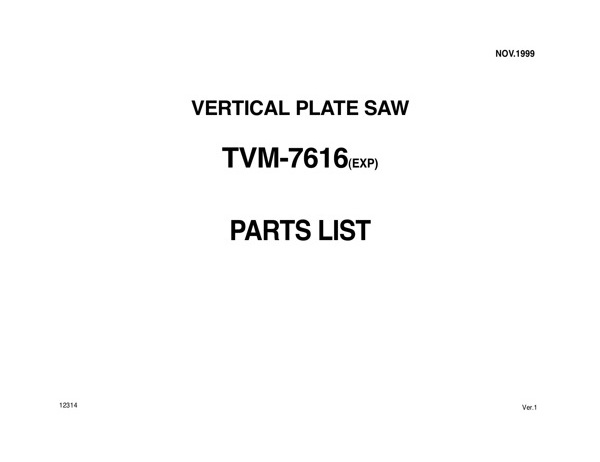 Band Saw Manual Amada TVM-7616(EXP) Nov.-1999-sn-38000082