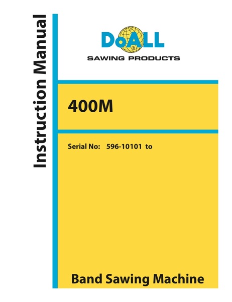 Band Saw Manual DoAll 400M