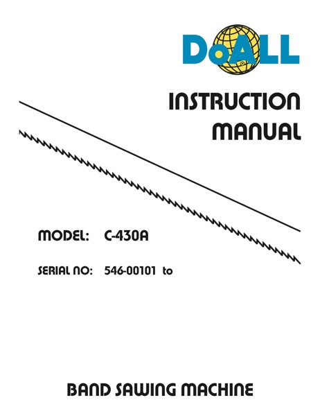 Band Saw Manual DoAll C-430A