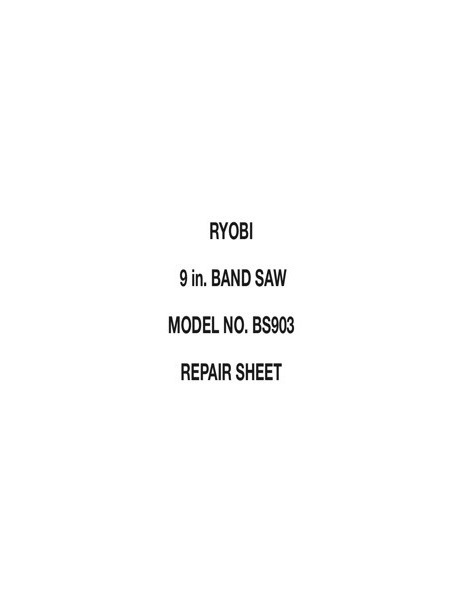 Band Saw Manual Ryobi BS903