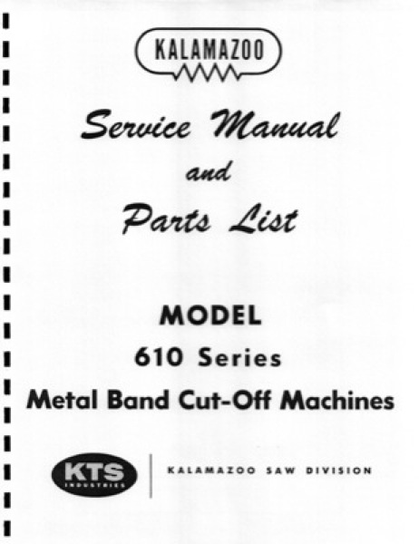 Band Saw Manual Kalamazoo 610