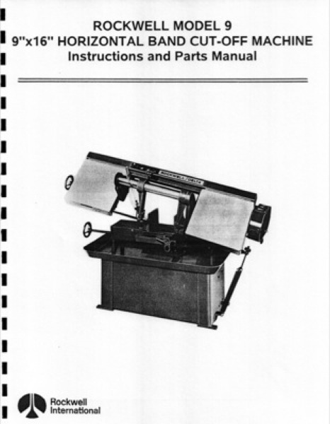 Band Saw Manual Rockwell Model 9