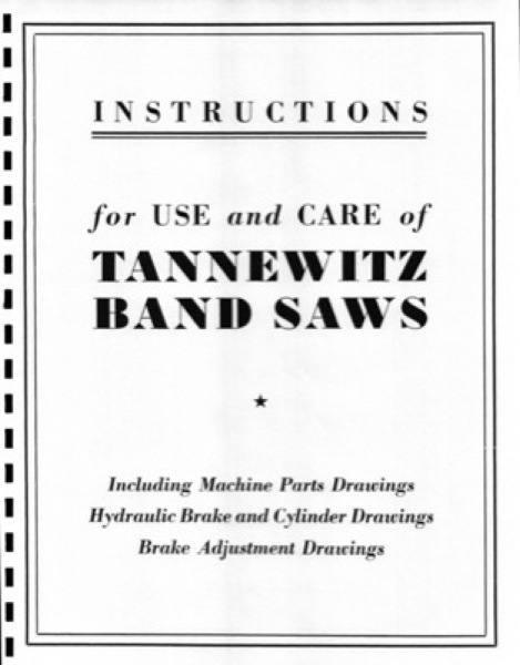 Band Saw Manual Tannewitz
