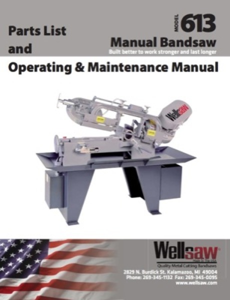 Band Saw Manual Wellsaw 613
