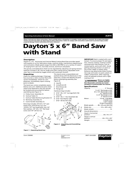 Dayton Band Saw 2LKU4 RF