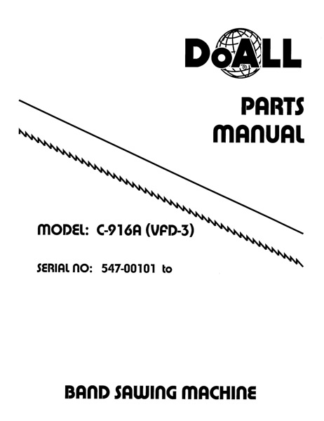 Band Saw Manual DoAll C-916A