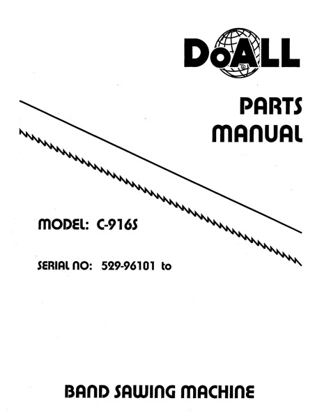 Band Saw Manual DoAll C-916S