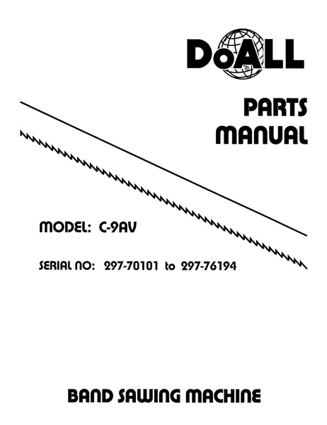 Band Saw Manual DoAll C-9AV