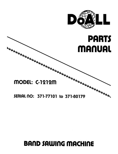 Band Saw Manual DoAll Production Power C-1212-M