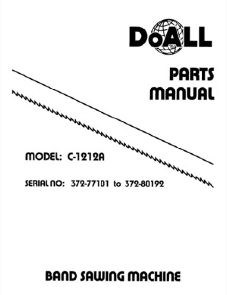 Band Saw Manual DoAll Production Power C-1212-A