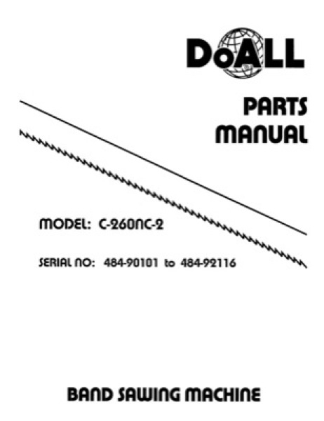 Band Saw Manual DoAll Production Power C-260NC-2