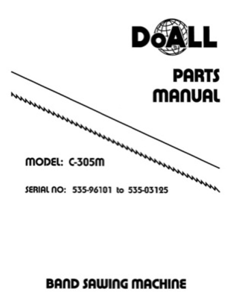 Band Saw Manual DoAll Production Power C-305-M