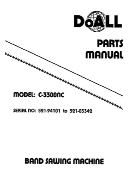 Band Saw Manual DoAll Production Power C-3300NC