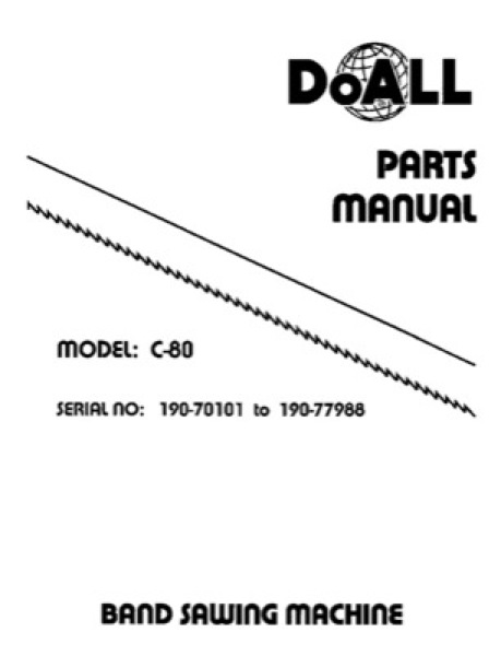 Band Saw Manual DoAll Production Power C-80