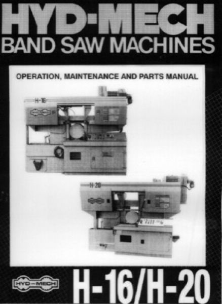 Band Saw Manual Hyd Mech H16 H20 undated