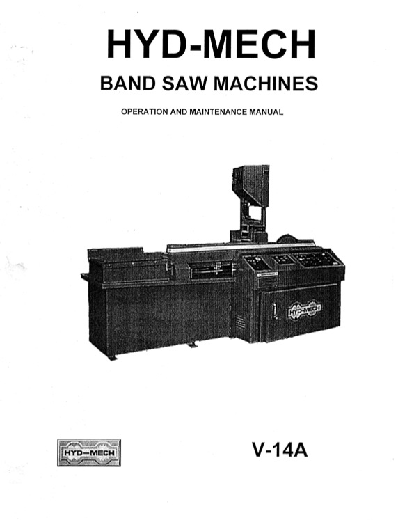 Band Saw Manual Hyd Mech V14A SCN
