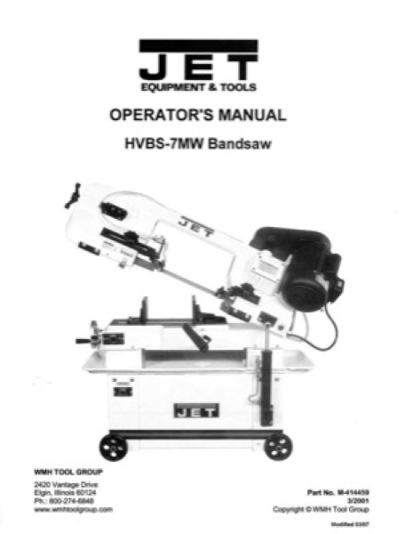 Band Saw Manual Jet Band Saw HVBS-7MW