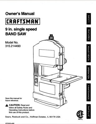 Sears Craftsman 9″ Model 315.214490