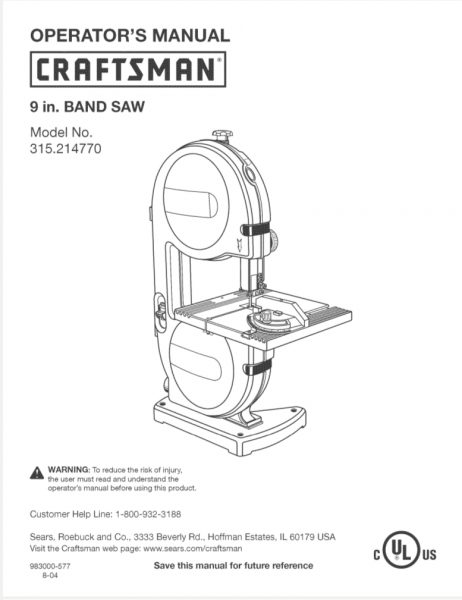 Sears Craftsman 9″ Model 315.214770
