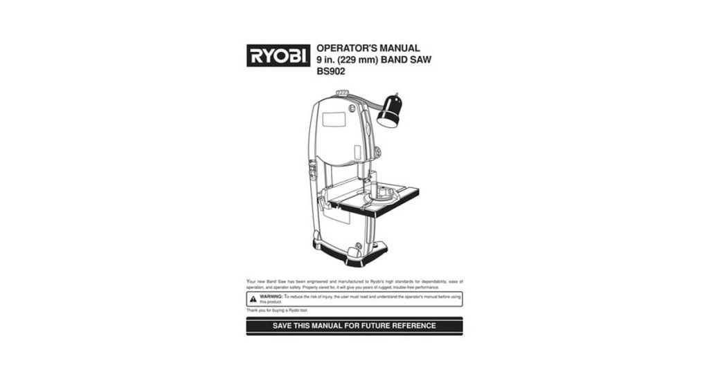 ryobi bs902 bandsaw Manual