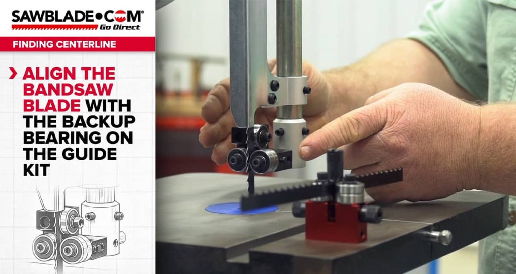 Align the bandsaw blade